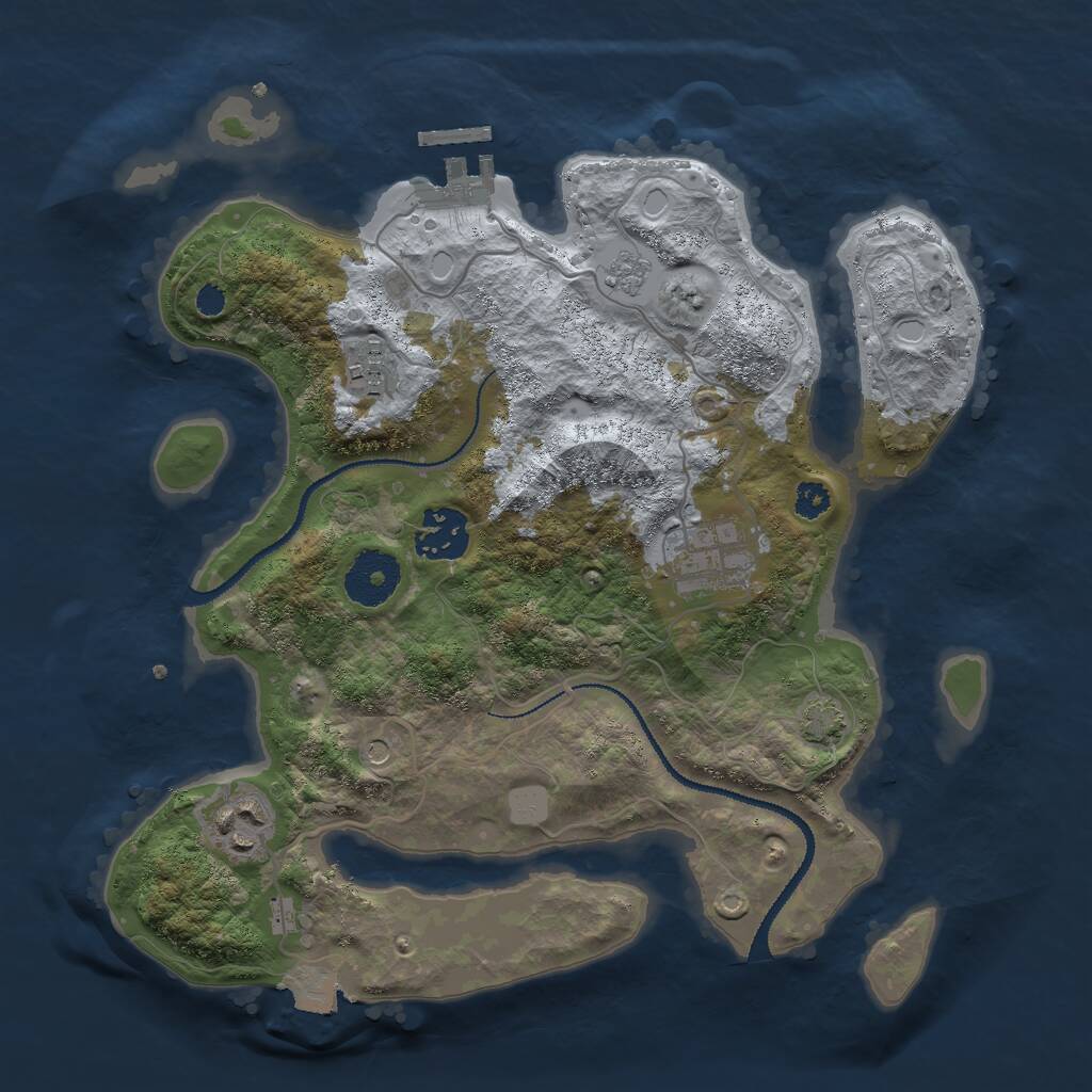Rust Map: Procedural Map, Size: 3000, Seed: 42256918, 9 Monuments