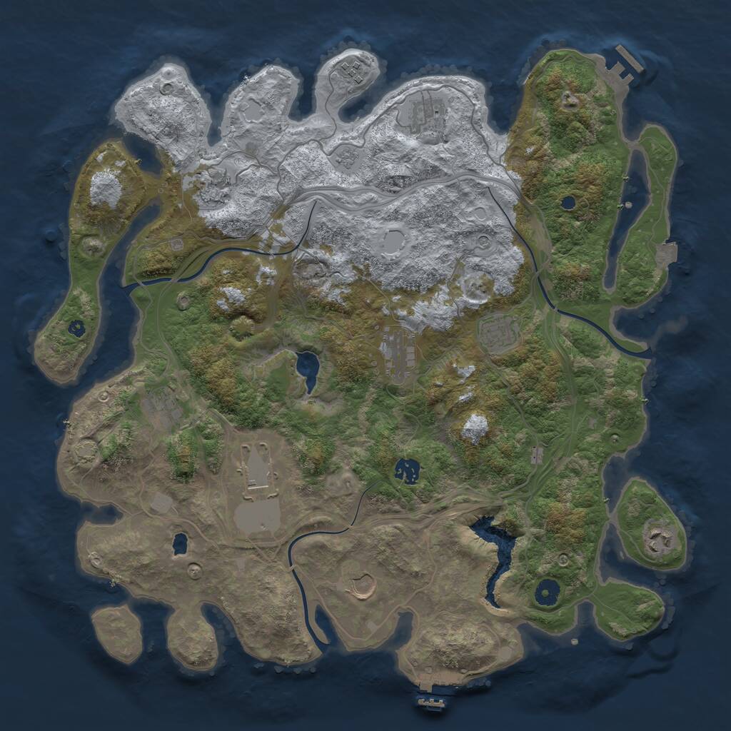 Rust Map: Procedural Map, Size: 4250, Seed: 6909082, 16 Monuments