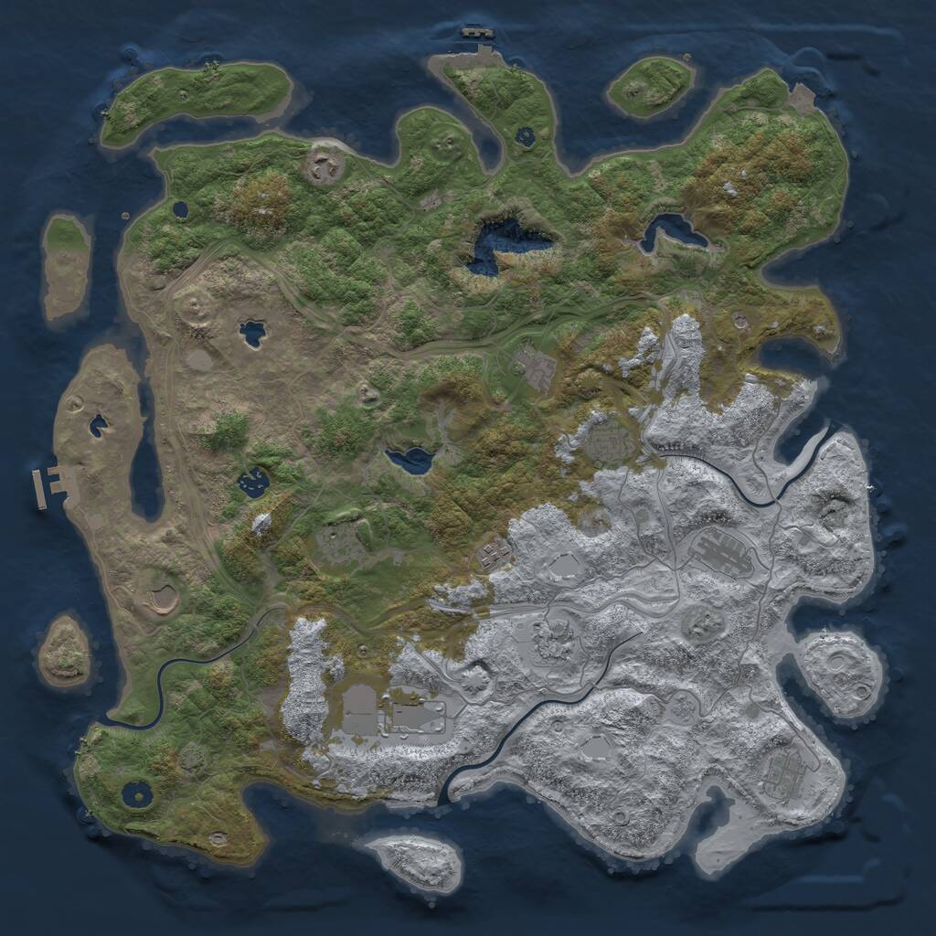 Rust Map: Procedural Map, Size: 4750, Seed: 1234554321, 17 Monuments