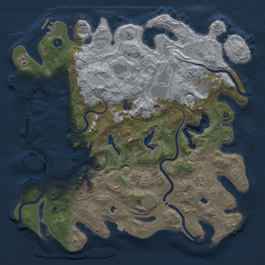Rust Map: Procedural Map, Size: 4500, Seed: 466694032, 15 Monuments