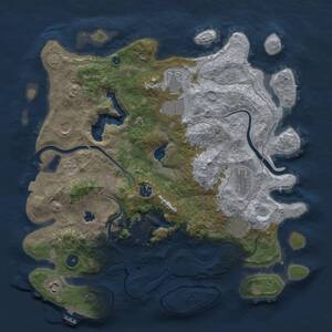 Thumbnail Rust Map: Procedural Map, Size: 4000, Seed: 122677733, 13 Monuments