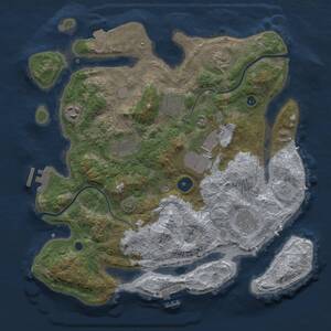 Thumbnail Rust Map: Procedural Map, Size: 3500, Seed: 2127933263, 12 Monuments