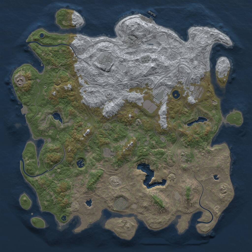 Rust Map: Procedural Map, Size: 4750, Seed: 247688260, 14 Monuments
