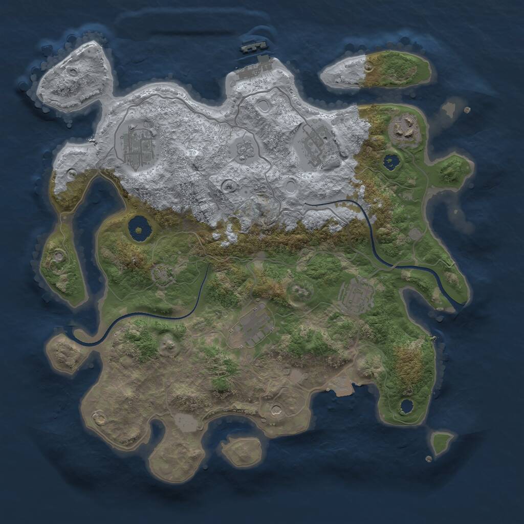 Rust Map: Procedural Map, Size: 3300, Seed: 732313156, 10 Monuments