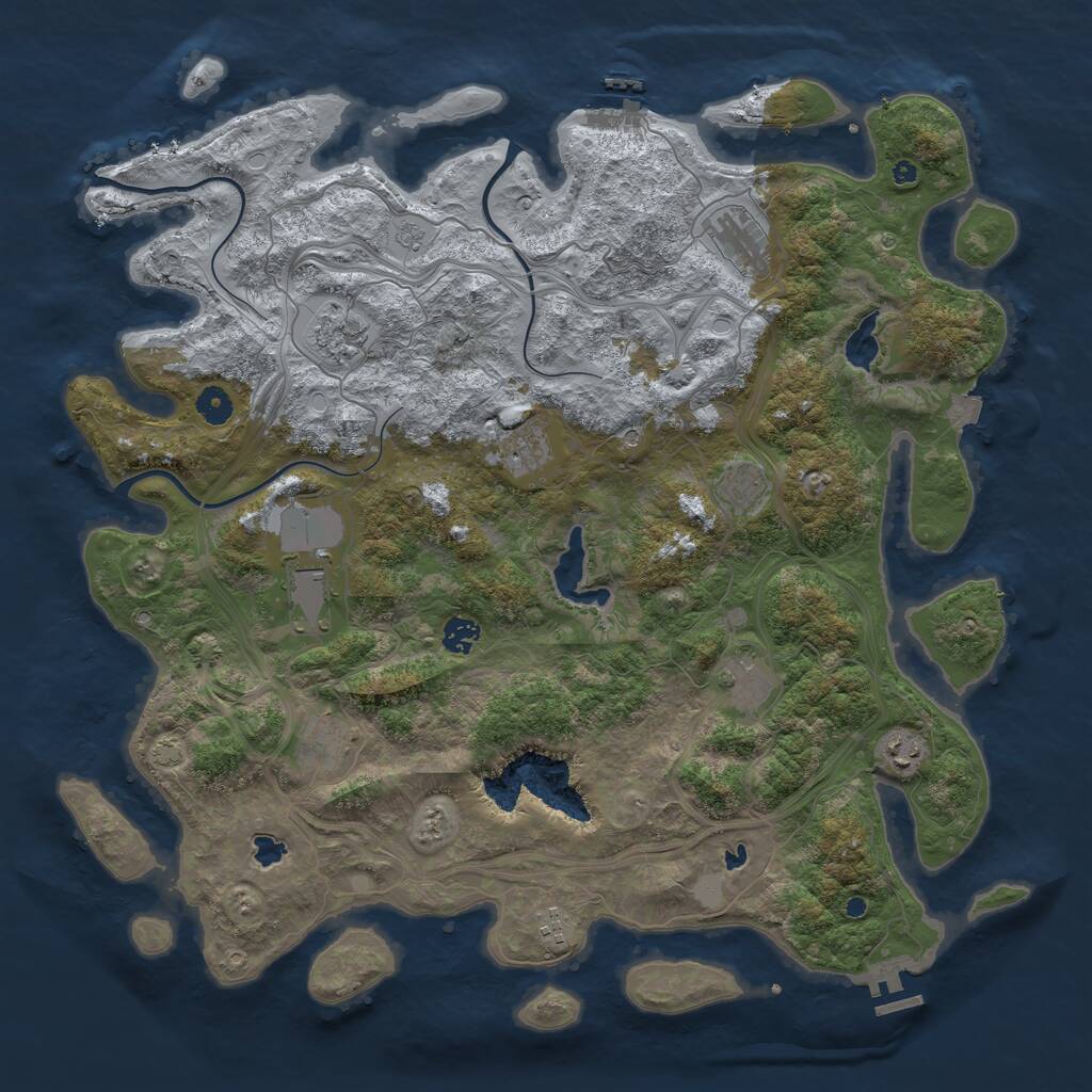 Rust Map: Procedural Map, Size: 4500, Seed: 106788609, 16 Monuments