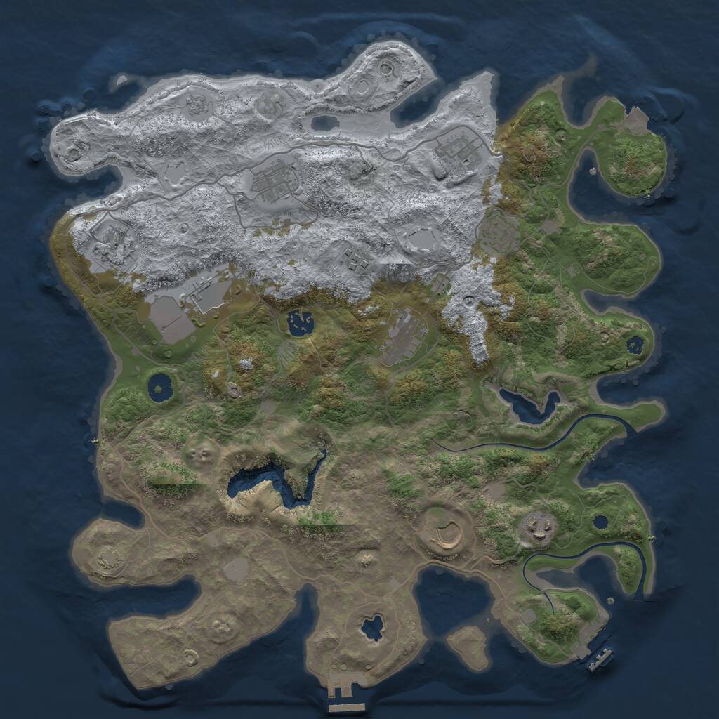 Rust Map: Procedural Map, Size: 4000, Seed: 1248142435, 16 Monuments