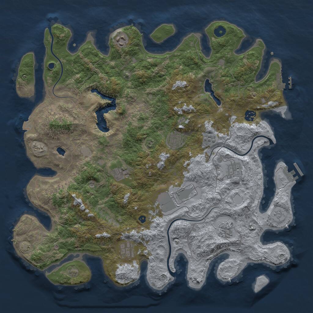Rust Map: Procedural Map, Size: 4200, Seed: 83788165, 15 Monuments
