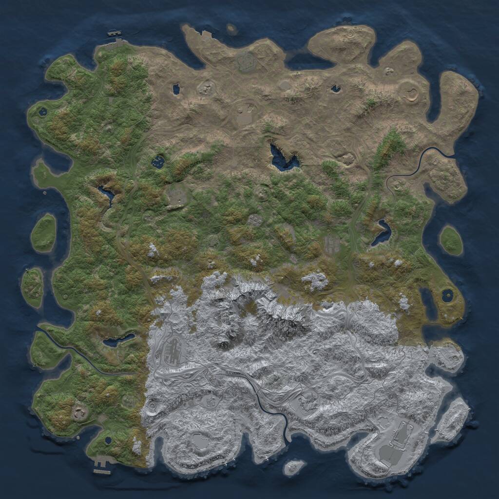 Rust Map: Procedural Map, Size: 6000, Seed: 1167034967, 17 Monuments