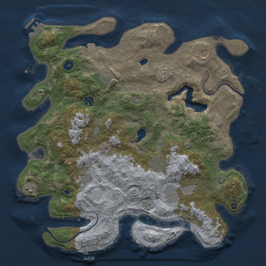 Rust Map: Procedural Map, Size: 4000, Seed: 1429731351, 14 Monuments