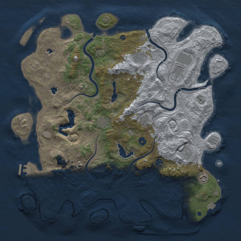 Rust Map: Procedural Map, Size: 4500, Seed: 13456748, 14 Monuments
