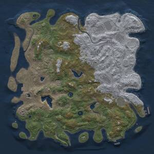 Thumbnail Rust Map: Procedural Map, Size: 4500, Seed: 654454066, 14 Monuments