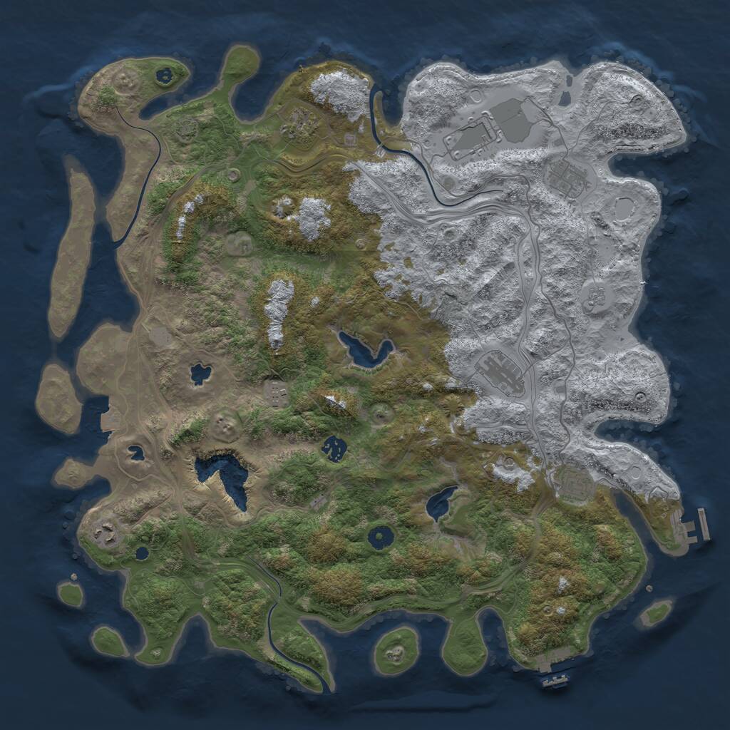 Rust Map: Procedural Map, Size: 4500, Seed: 654454066, 14 Monuments