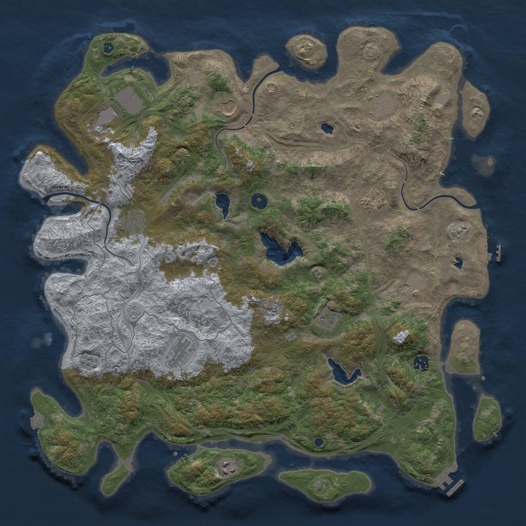 Rust Map: Procedural Map, Size: 4950, Seed: 835517, 17 Monuments