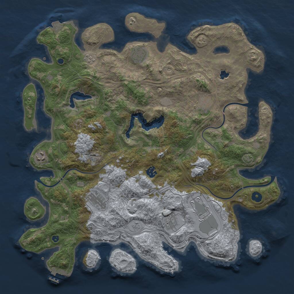 Rust Map: Procedural Map, Size: 4250, Seed: 526019460, 13 Monuments