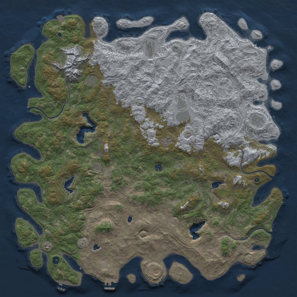 Rust Map: Procedural Map, Size: 6000, Seed: 1797847459, 17 Monuments