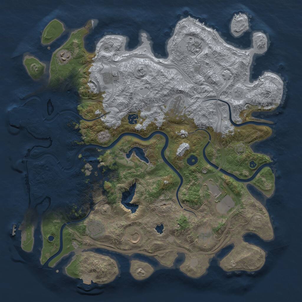 Rust Map: Procedural Map, Size: 4300, Seed: 2547825, 17 Monuments