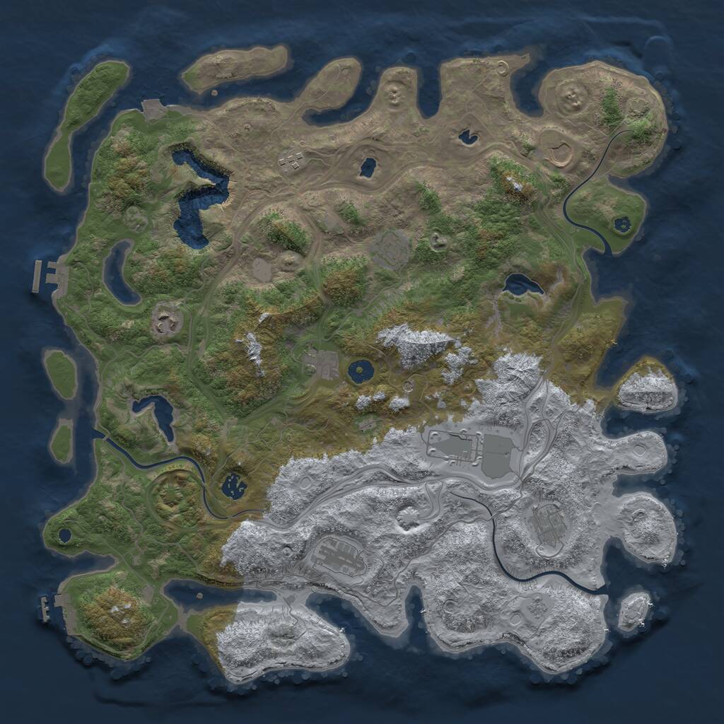 Rust Map: Procedural Map, Size: 4500, Seed: 39278163, 15 Monuments