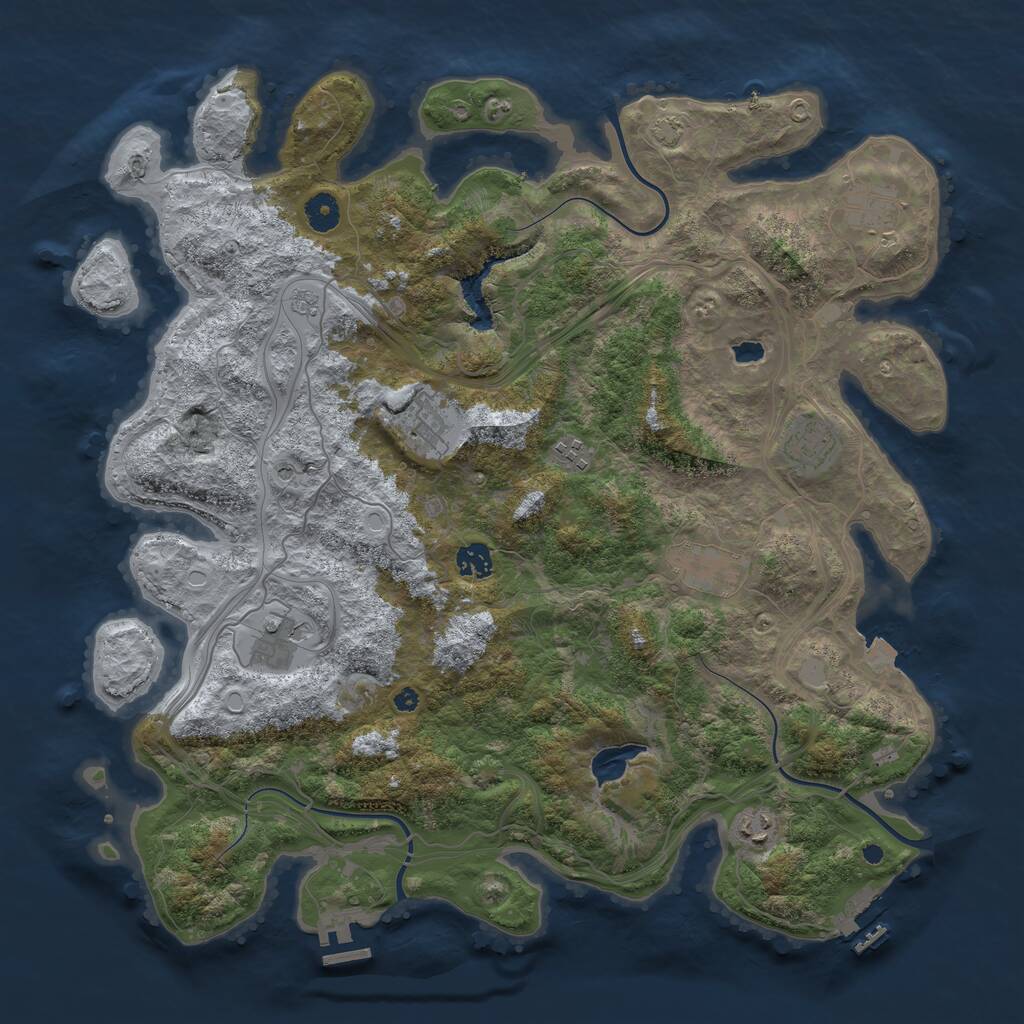 Rust Map: Procedural Map, Size: 4250, Seed: 1372323149, 14 Monuments