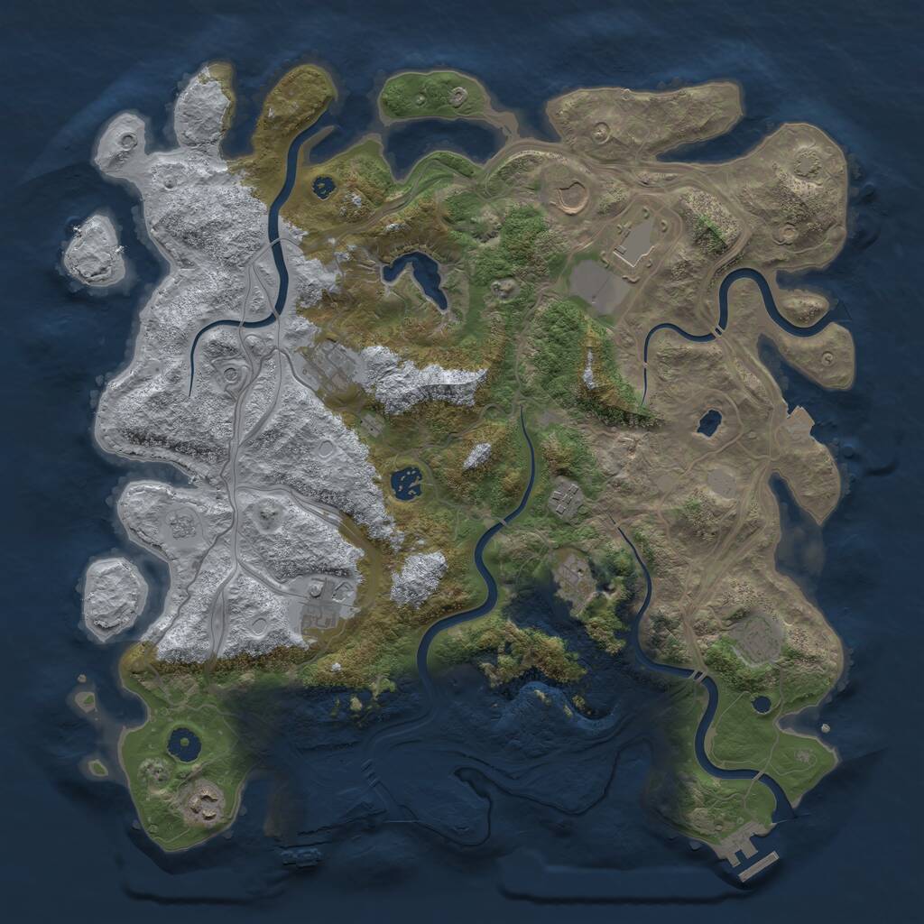 Rust Map: Procedural Map, Size: 4250, Seed: 1372323149, 15 Monuments