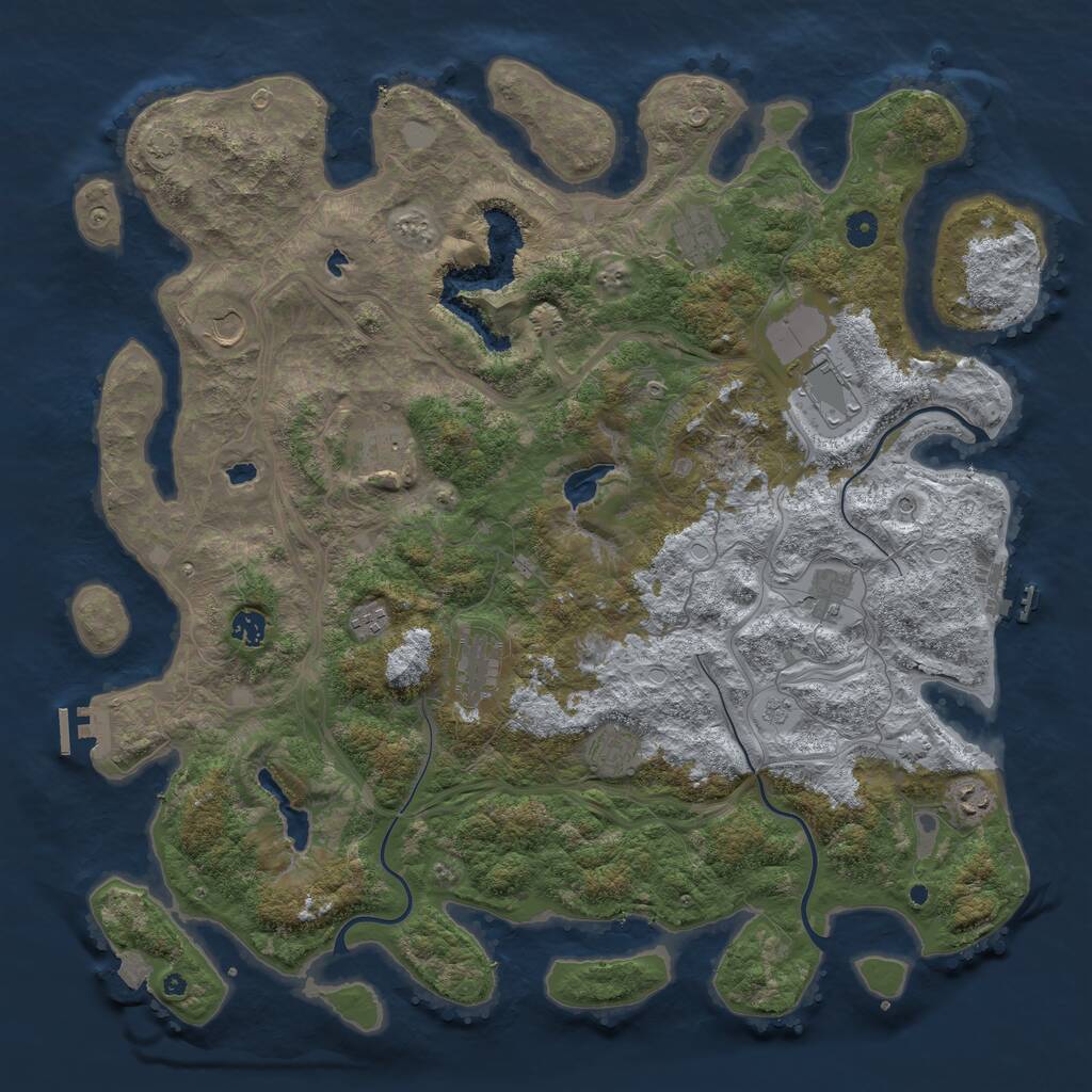 Rust Map: Procedural Map, Size: 4700, Seed: 45000, 16 Monuments