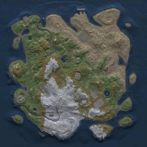 Thumbnail Rust Map: Procedural Map, Size: 3700, Seed: 388485390, 14 Monuments