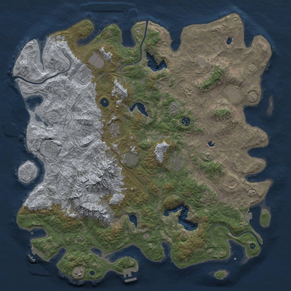 Rust Map: Procedural Map, Size: 5000, Seed: 6856674, 17 Monuments
