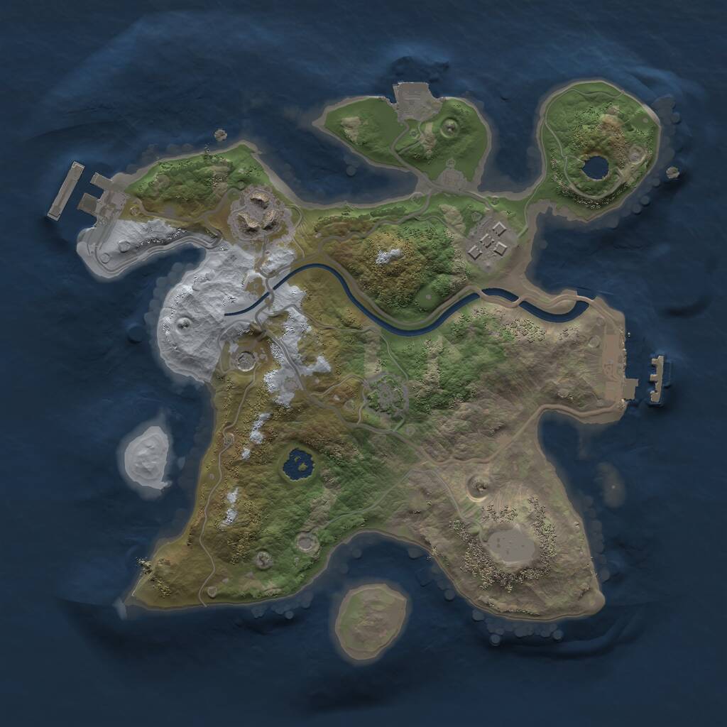 Rust Map: Procedural Map, Size: 2400, Seed: 183965746, 7 Monuments