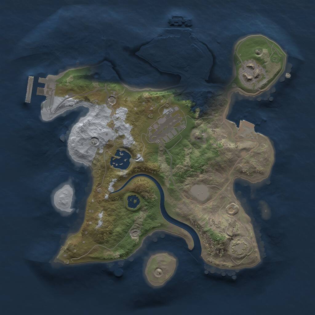 Rust Map: Procedural Map, Size: 2400, Seed: 183965746, 8 Monuments