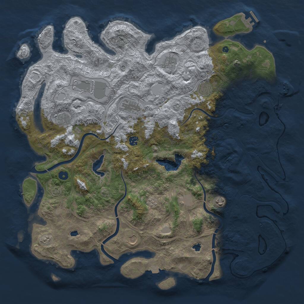 Rust Map: Procedural Map, Size: 4800, Seed: 996859, 16 Monuments
