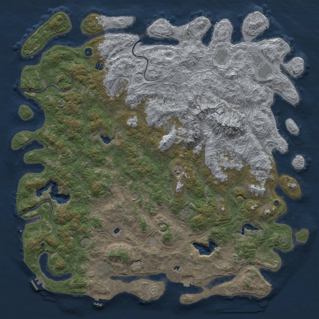 Rust Map: Procedural Map, Size: 6000, Seed: 927987654, 17 Monuments
