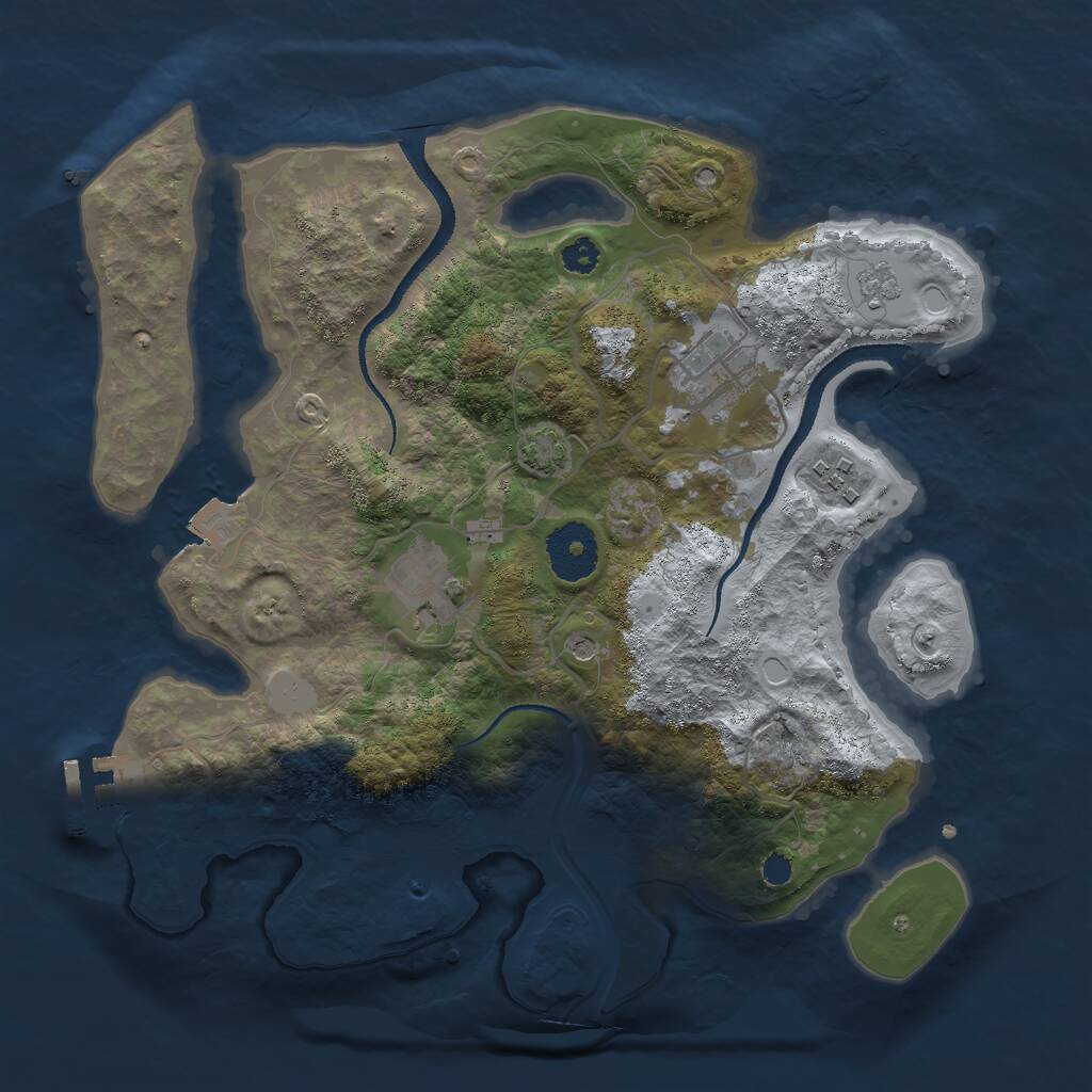 Rust Map: Procedural Map, Size: 3000, Seed: 193456150, 8 Monuments