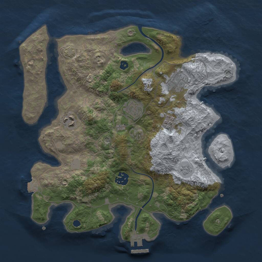 Rust Map: Procedural Map, Size: 3000, Seed: 193456150, 10 Monuments