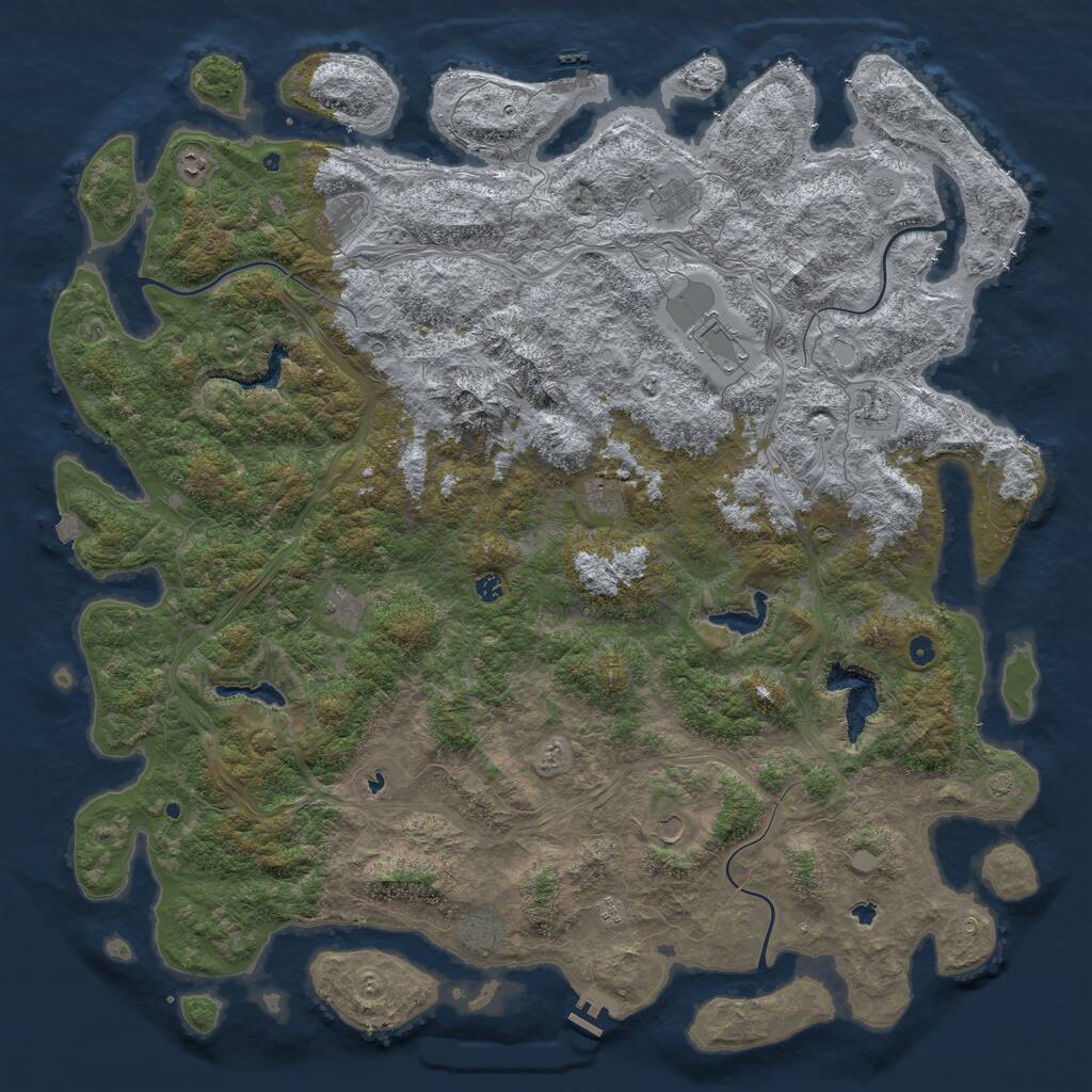 Rust Map: Procedural Map, Size: 6000, Seed: 81106108, 17 Monuments