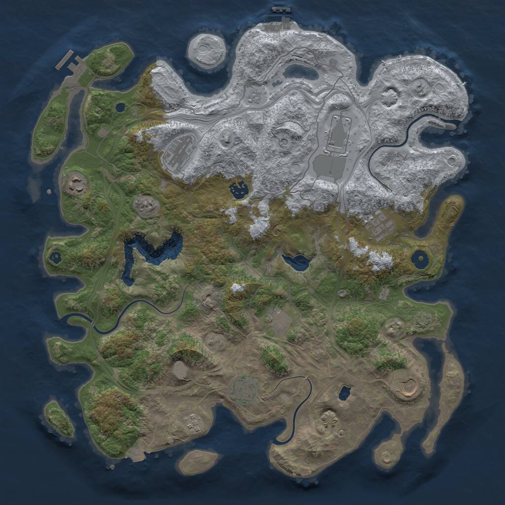 Rust Map: Procedural Map, Size: 4250, Seed: 578574411, 15 Monuments