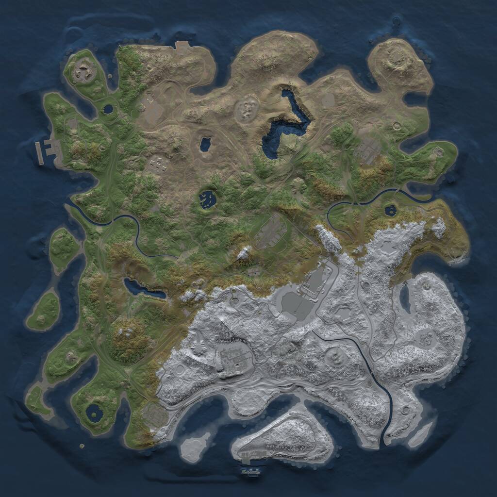 Rust Map: Procedural Map, Size: 4300, Seed: 87429966, 15 Monuments