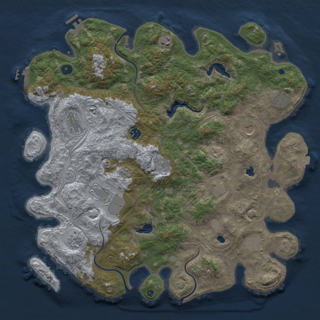 Rust Map: Procedural Map, Size: 4500, Seed: 200129344, 17 Monuments