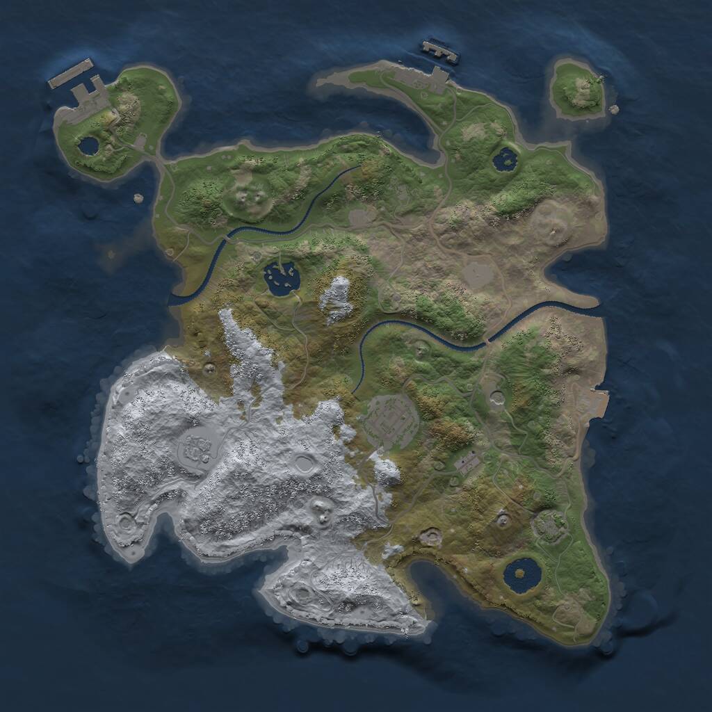 Rust Map: Procedural Map, Size: 3000, Seed: 5849610, 8 Monuments