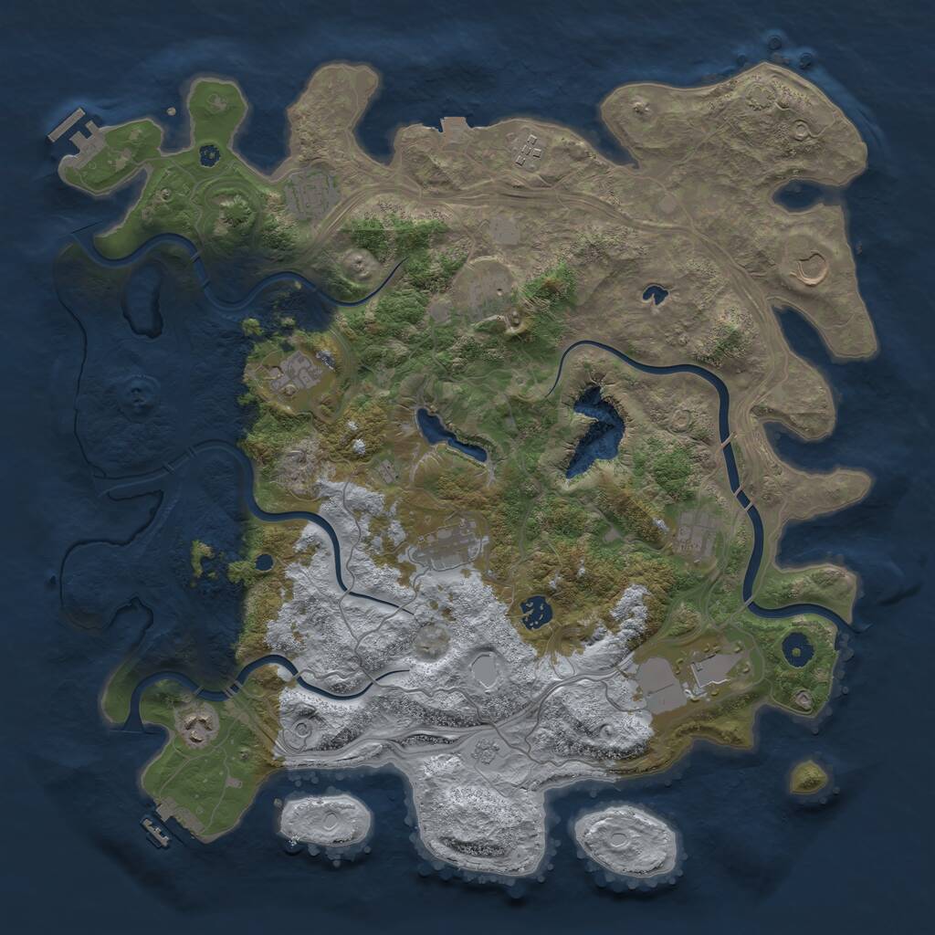 Rust Map: Procedural Map, Size: 4350, Seed: 2200, 16 Monuments
