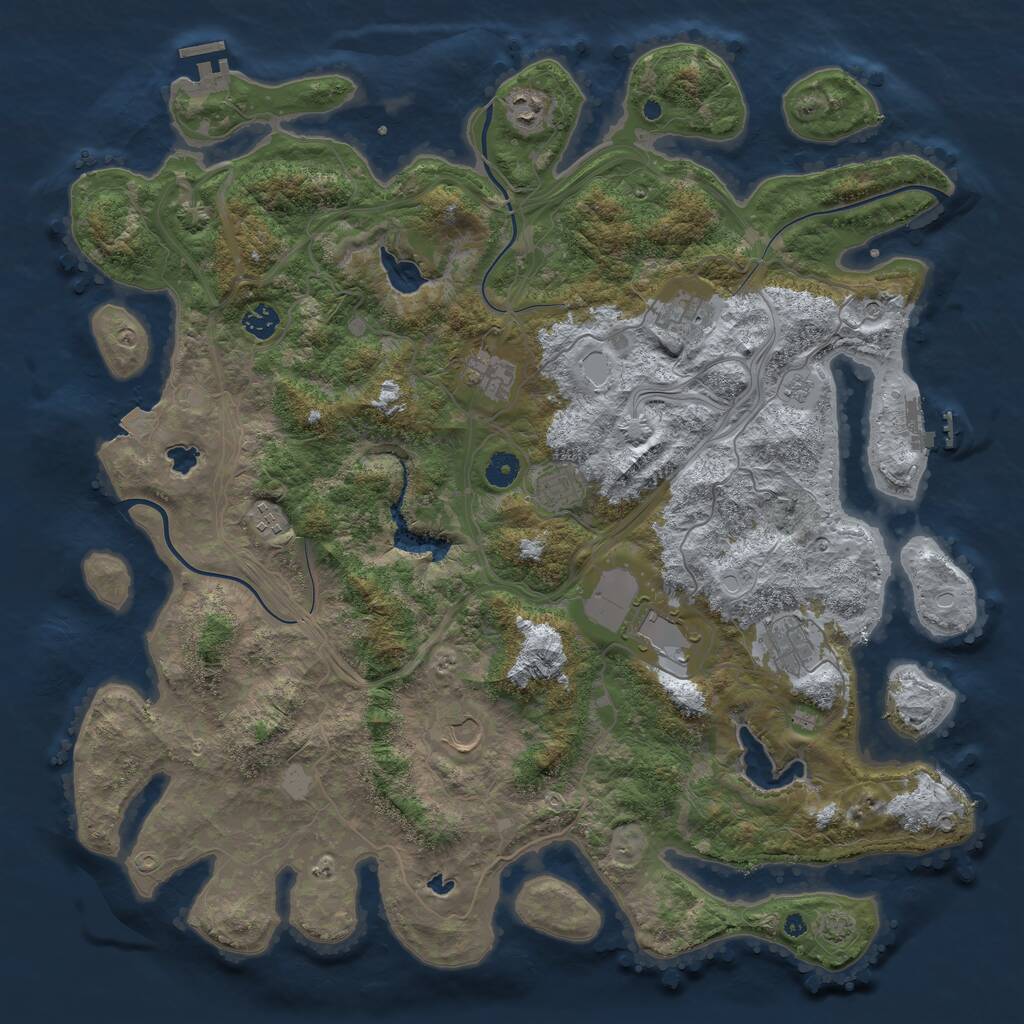 Rust Map: Procedural Map, Size: 4500, Seed: 41968198, 15 Monuments