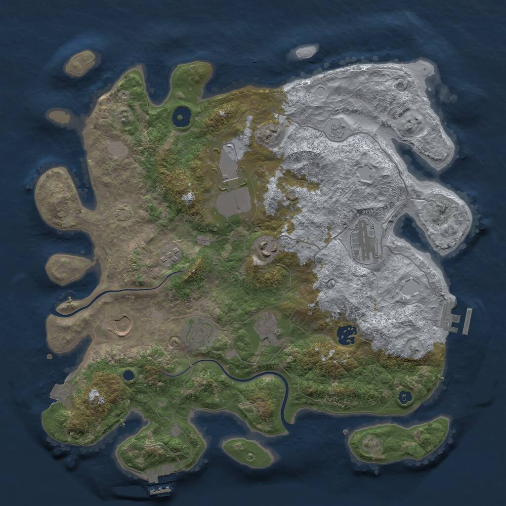 Rust Map: Procedural Map, Size: 3750, Seed: 40000, 13 Monuments