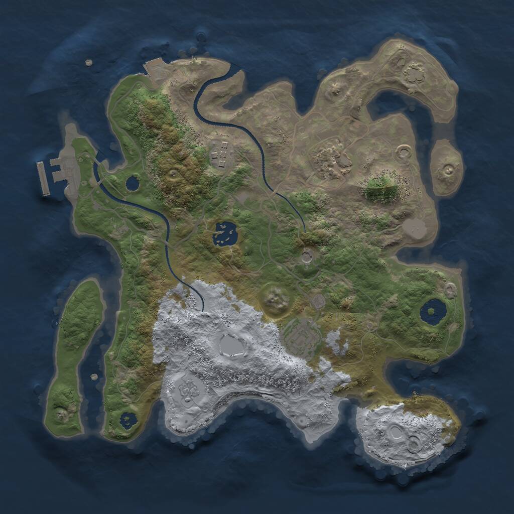 Rust Map: Procedural Map, Size: 3000, Seed: 1811550890, 9 Monuments