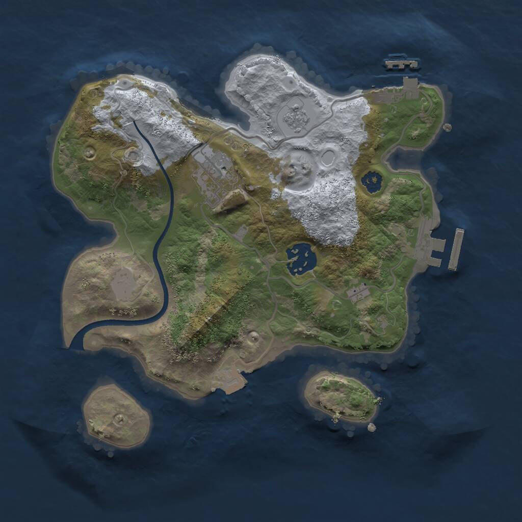 Rust Map: Procedural Map, Size: 2500, Seed: 12781412, 6 Monuments