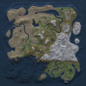Thumbnail Rust Map: Procedural Map, Size: 4300, Seed: 22787439, 15 Monuments