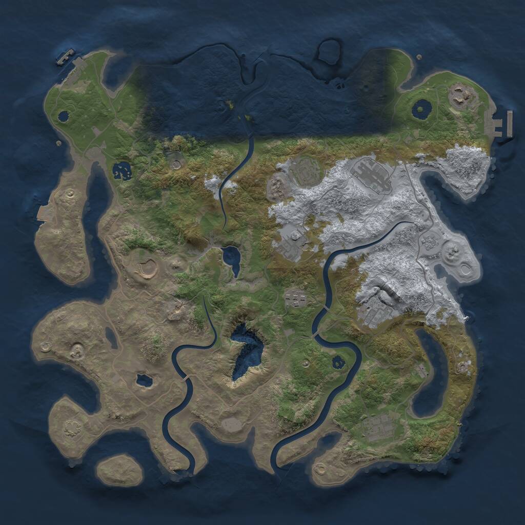Rust Map: Procedural Map, Size: 4000, Seed: 356197940, 15 Monuments