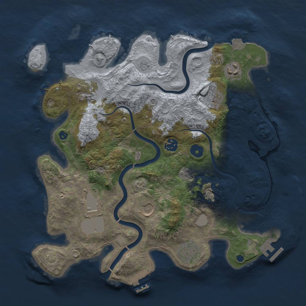 Rust Map: Procedural Map, Size: 3500, Seed: 351746564, 14 Monuments