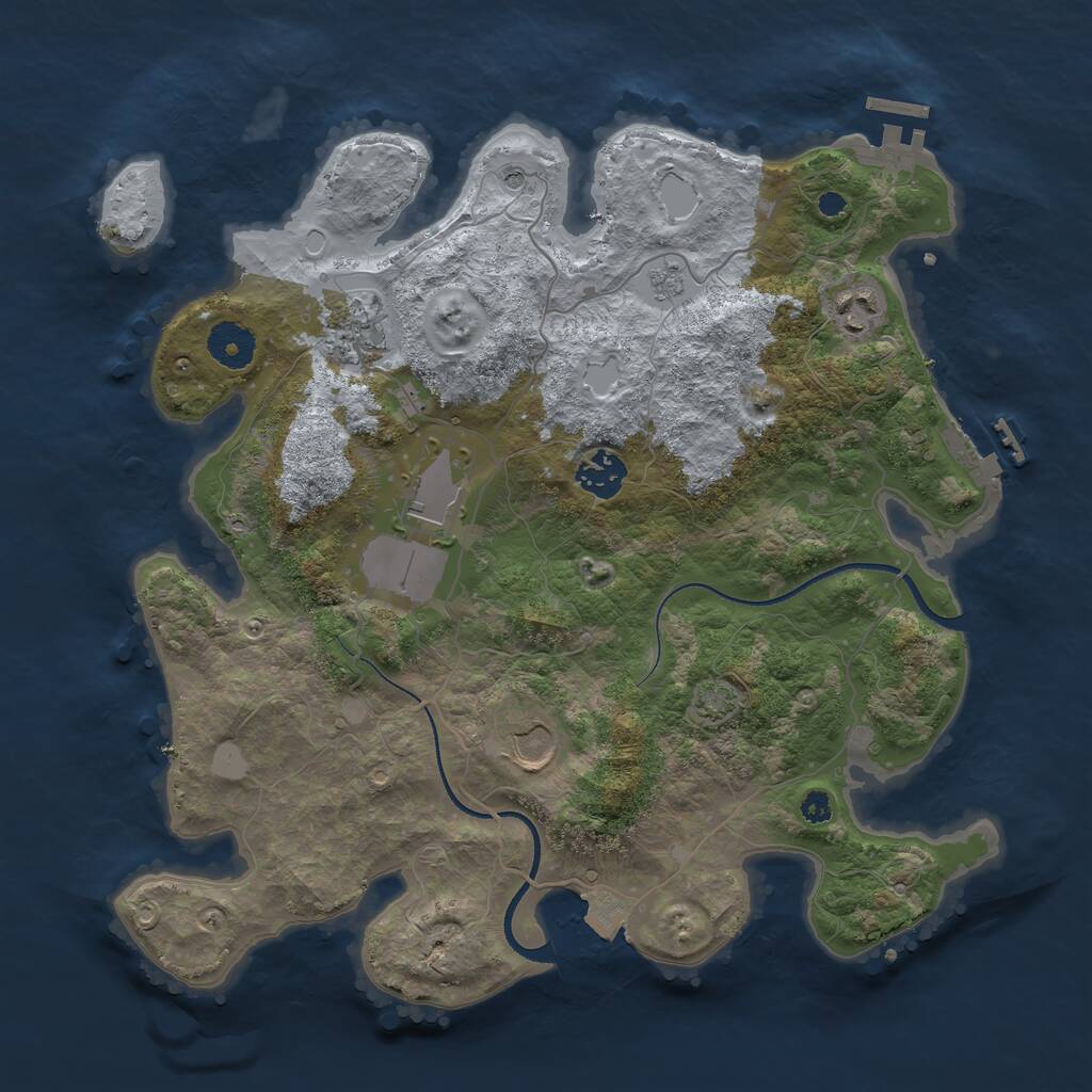 Rust Map: Procedural Map, Size: 3500, Seed: 351746564, 11 Monuments