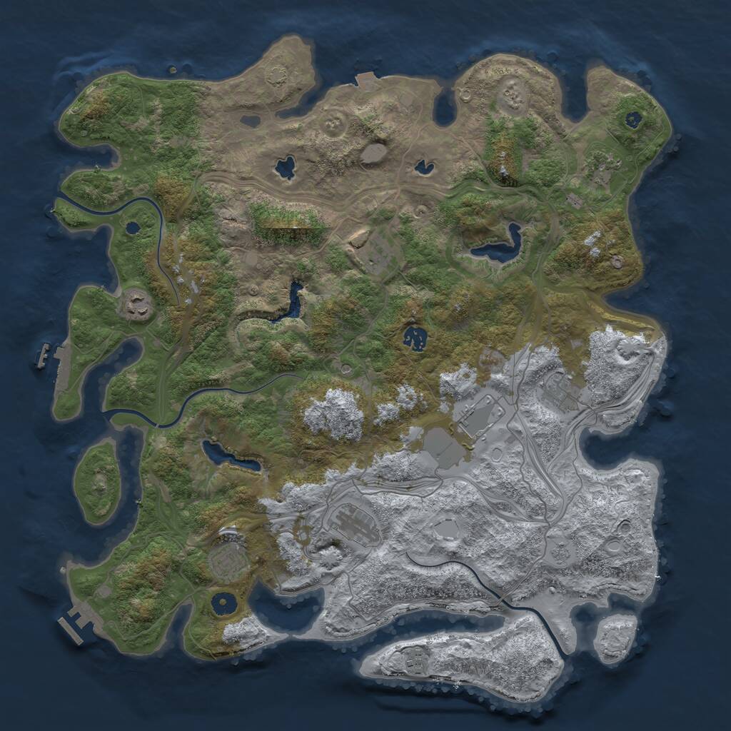 Rust Map: Procedural Map, Size: 4500, Seed: 693179036, 15 Monuments