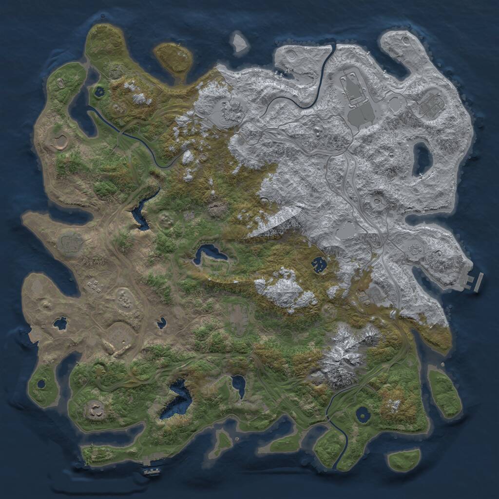 Rust Map: Procedural Map, Size: 5000, Seed: 1649565321, 17 Monuments