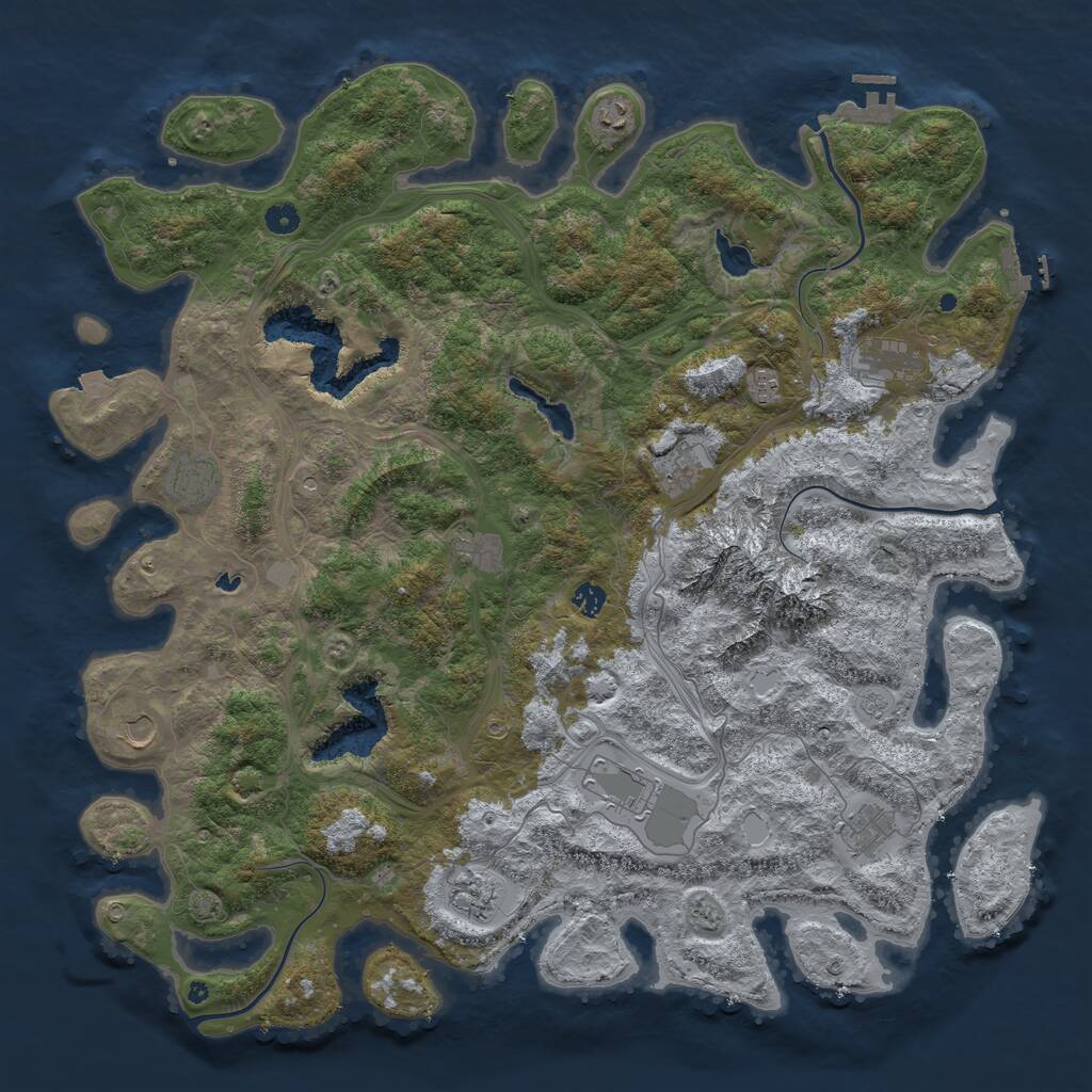 Rust Map: Procedural Map, Size: 5000, Seed: 1621305498, 17 Monuments