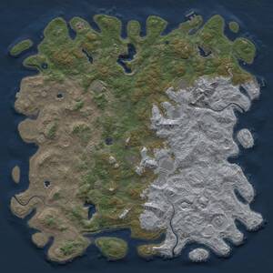 Thumbnail Rust Map: Procedural Map, Size: 6000, Seed: 19761408, 17 Monuments